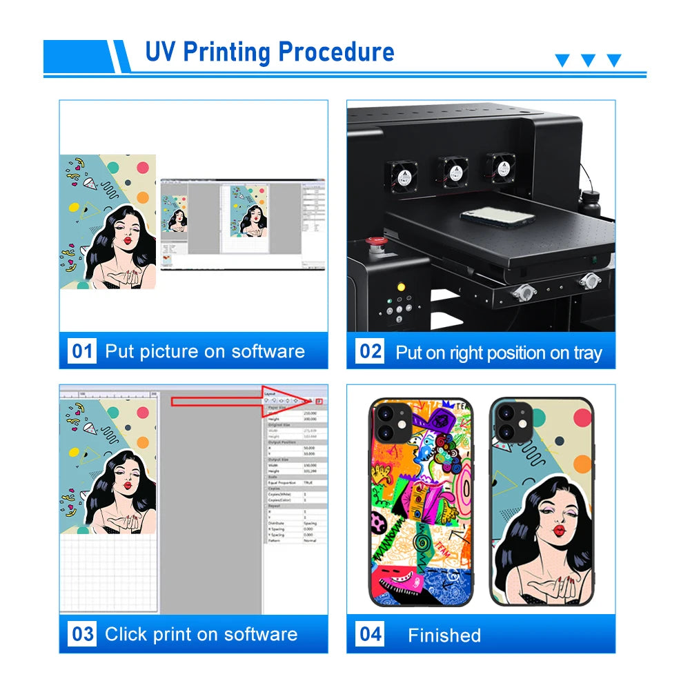 Impresora A4 A3 UV Printer XP600 cabezal